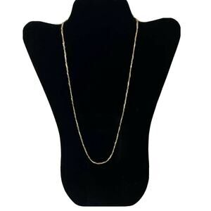 Gold Tone Chain Necklace Twisted Strands 22 inches